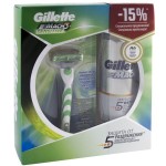 Набор, Gillette (Жиллет) станок мак 3 сенситив + гель для бритья успокаивающий 200 мл